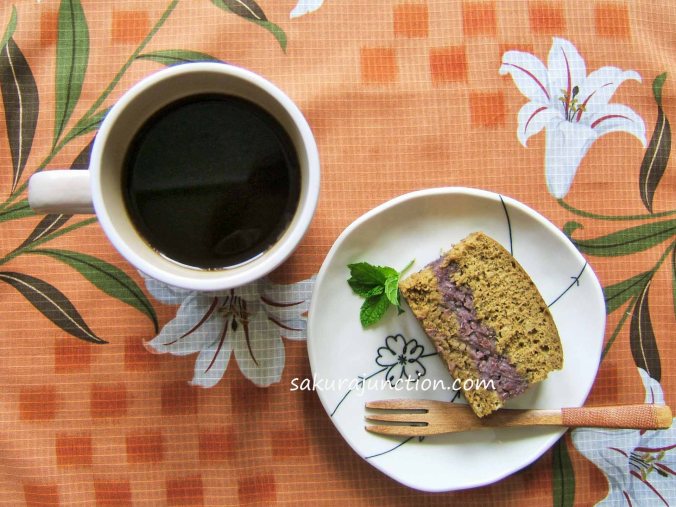 Matcha Steam Cake From Top